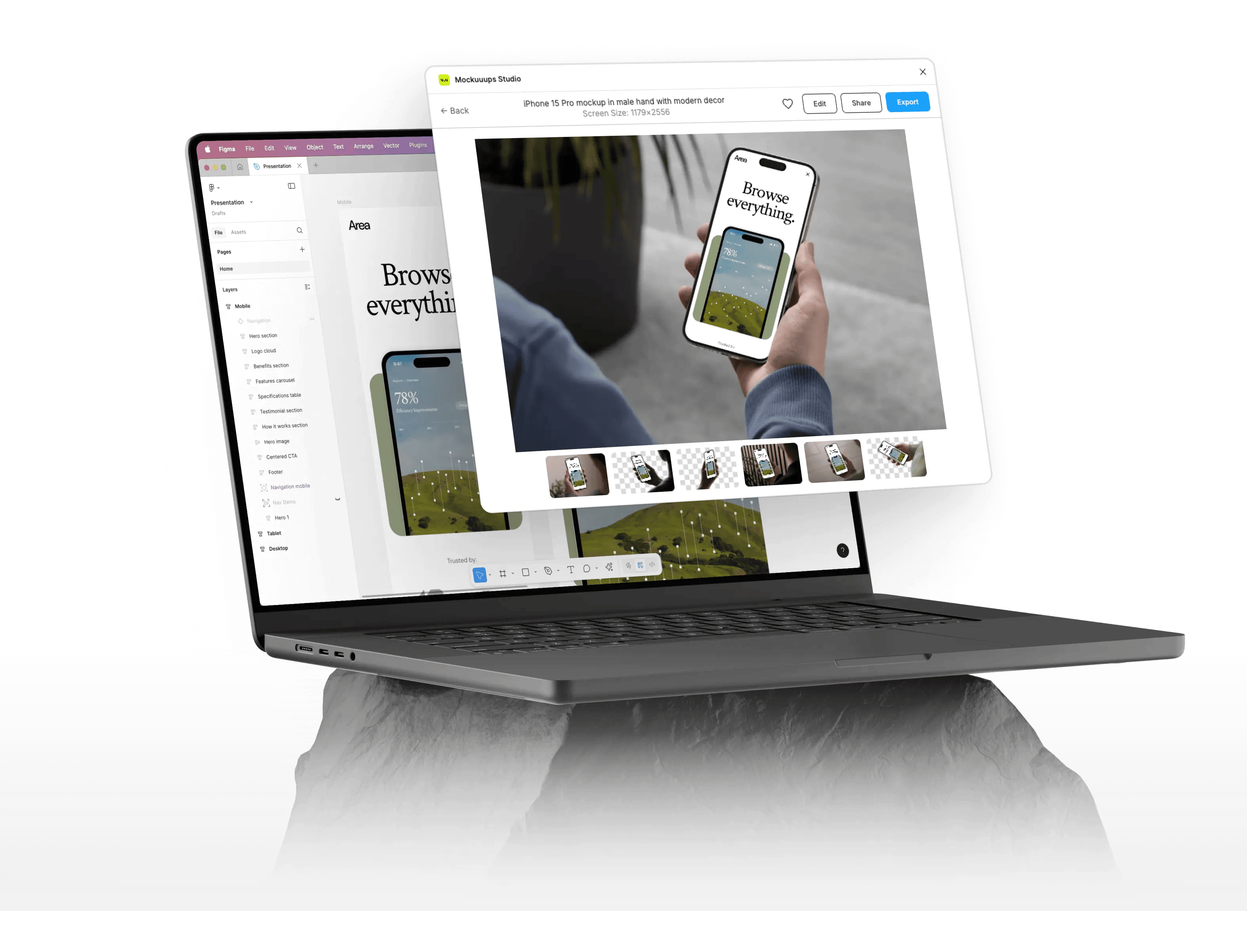 Visualização do plug-in Figma Mockup