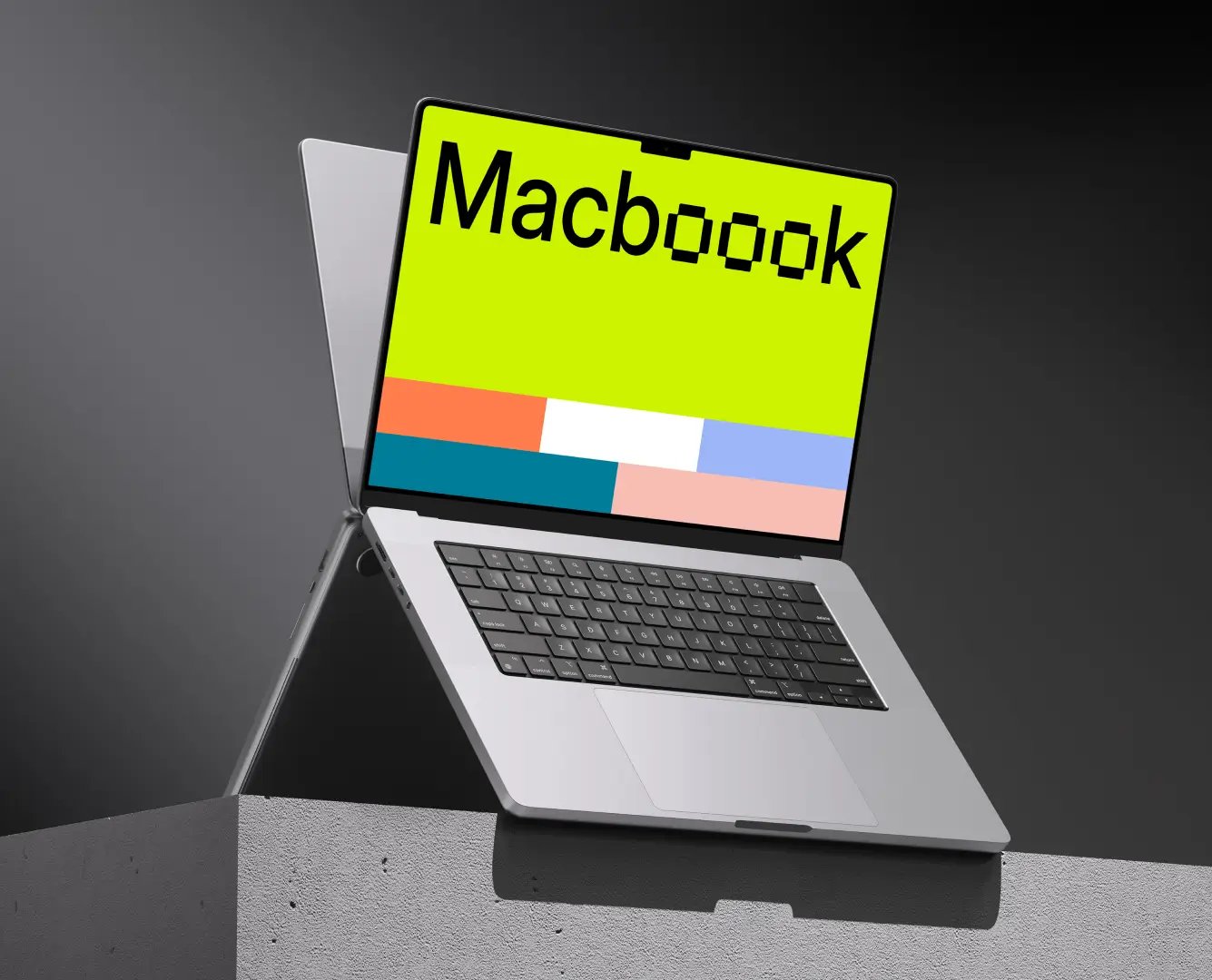 MacBook Pro Mockup no cubo