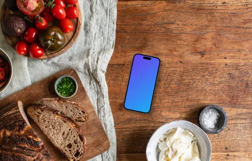 Breakfast delights and a iPhone mockup