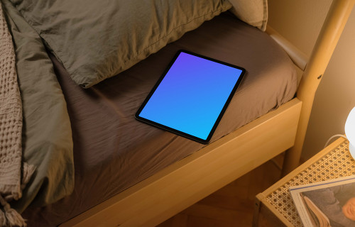 iPad Air mockup na cama