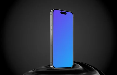 Standing Smartphone Mockup on the Abstract Shape