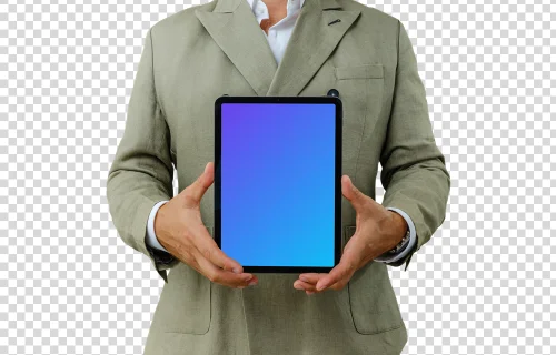 iPad Air mockup e um empresário