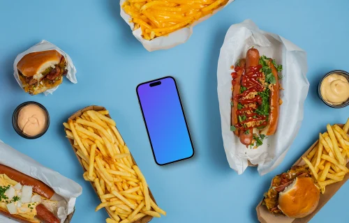 Fast food around Smartphone mockup