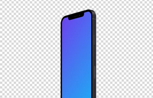 iPhone 12 Mockup (Perspective Stand Right- Floating Shadow)