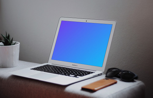 Macbook Air mockup com fundo cinza decente