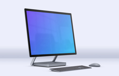 Microsoft Surface Studio 2 Mockup (Perspectiva Esquerda - Luz)