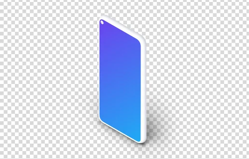 Google Pixel 5 Clay Mockup (suporte isométrico direito)