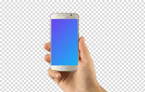 Samsung Galaxy S6 Gold mockup sobre fundo editável