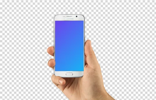 Samsung Galaxy S6 White mockup sobre fundo editável
