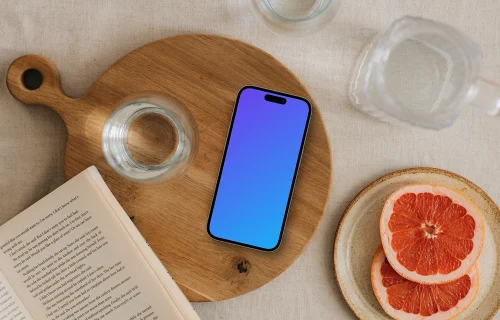 Simple breakfast plating with an iPhone mockup