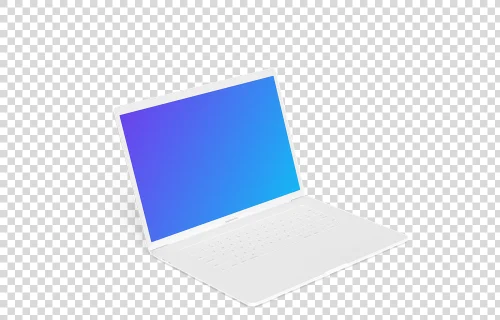 Macbook Pro mockup (Clay White) orientado para a esquerda
