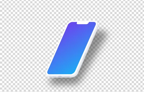 iPhone 13 Pro Clay Mockup (Isometric Right - Floating Shadow)